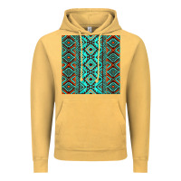 Vintage Mustard Aztec Turquoise Pattern Vintage Hoodie - CowCowDesign