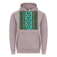 Vintage Zinc Aztec Turquoise Pattern Vintage Hoodie - CowCowDesign