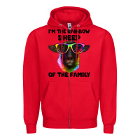 Red i'm the rainbow sheep of the family suffolk sheep Zipper Hoodie - Artiststas