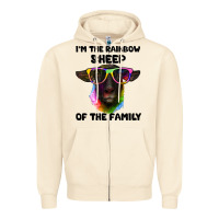 Sandshell i'm the rainbow sheep of the family suffolk sheep Zipper Hoodie - Artiststas