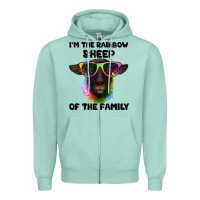Seafoam i'm the rainbow sheep of the family suffolk sheep Zipper Hoodie - Artiststas