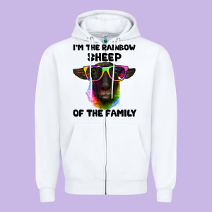 I'm The Rainbow Sheep Of The Family Suffolk Sheep Zipper Hoodie Designed By Artiststas