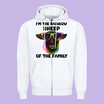 I'm The Rainbow Sheep Of The Family Suffolk Sheep Zipper Hoodie Designed By Artiststas