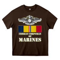 Chocolate Brown Eagle FMF Corpsman 8404 T Back Design Heavy Core Tee - longCreatives