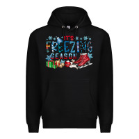Black It's Freezing Season Premium Hoodie - CowhideDigitalArt