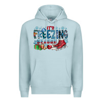 Blue Mist It's Freezing Season Premium Hoodie - CowhideDigitalArt