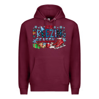 Burgundy It's Freezing Season Premium Hoodie - CowhideDigitalArt