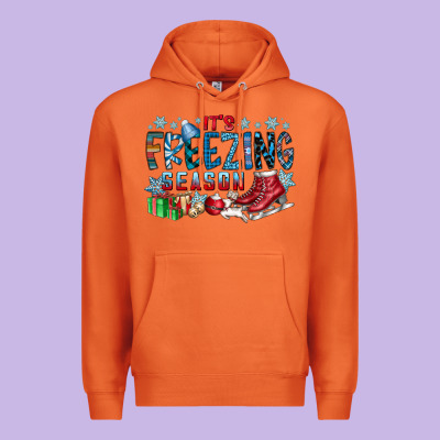 It's Freezing Season Premium Hoodie Designed By Cowhidedigitalart