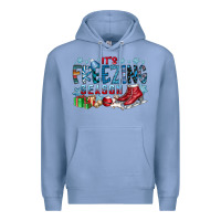 Colony Blue It's Freezing Season Premium Hoodie - CowhideDigitalArt
