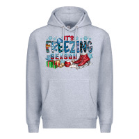 Heather Grey It's Freezing Season Premium Hoodie - CowhideDigitalArt