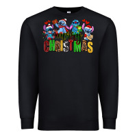 Black merry christmas stitch Premium Sweatshirt - AdoDesignShop