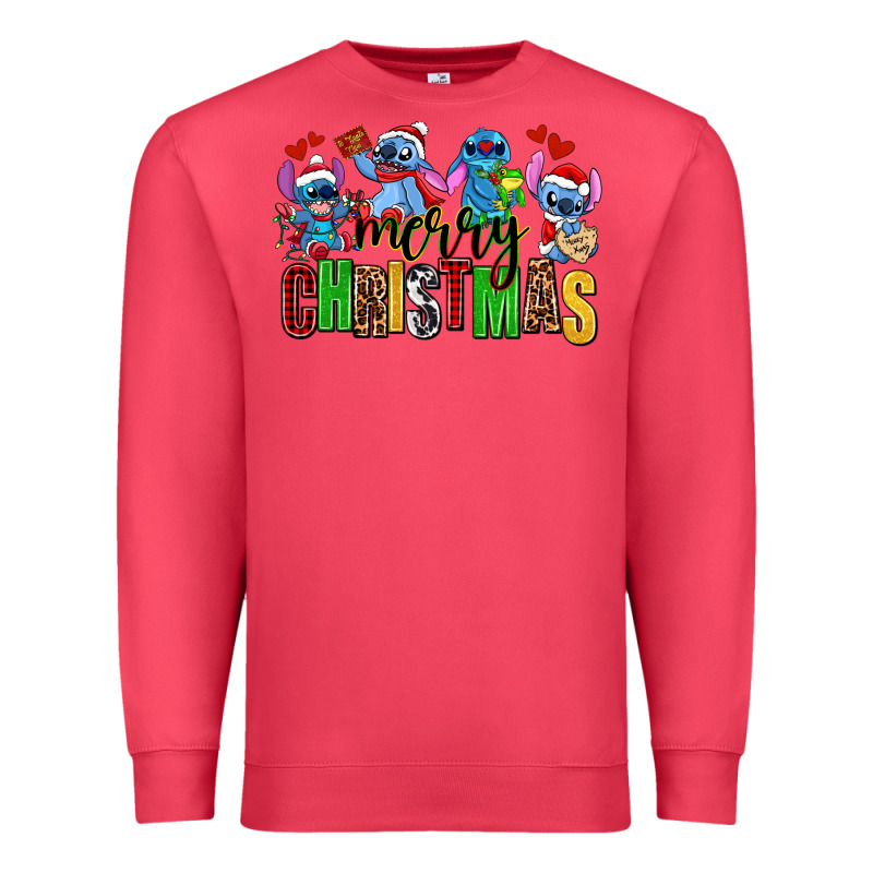 Merry Christmas Stitch Premium Sweatshirt by AdoDesignShop | Teevron