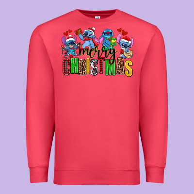 Merry Christmas Stitch Premium Sweatshirt Designed By Adodesignshop