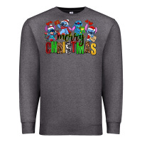 Charcoal Heather merry christmas stitch Premium Sweatshirt - AdoDesignShop