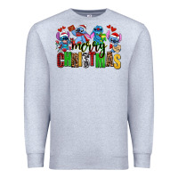 Heather Grey merry christmas stitch Premium Sweatshirt - AdoDesignShop