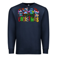 Navy merry christmas stitch Premium Sweatshirt - AdoDesignShop