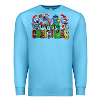 Ocean Blue merry christmas stitch Premium Sweatshirt - AdoDesignShop