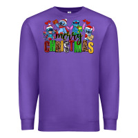 Purple merry christmas stitch Premium Sweatshirt - AdoDesignShop
