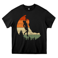 Black Retro Rock Climbing Vintage Climber Heavy Core Tee - longCreatives