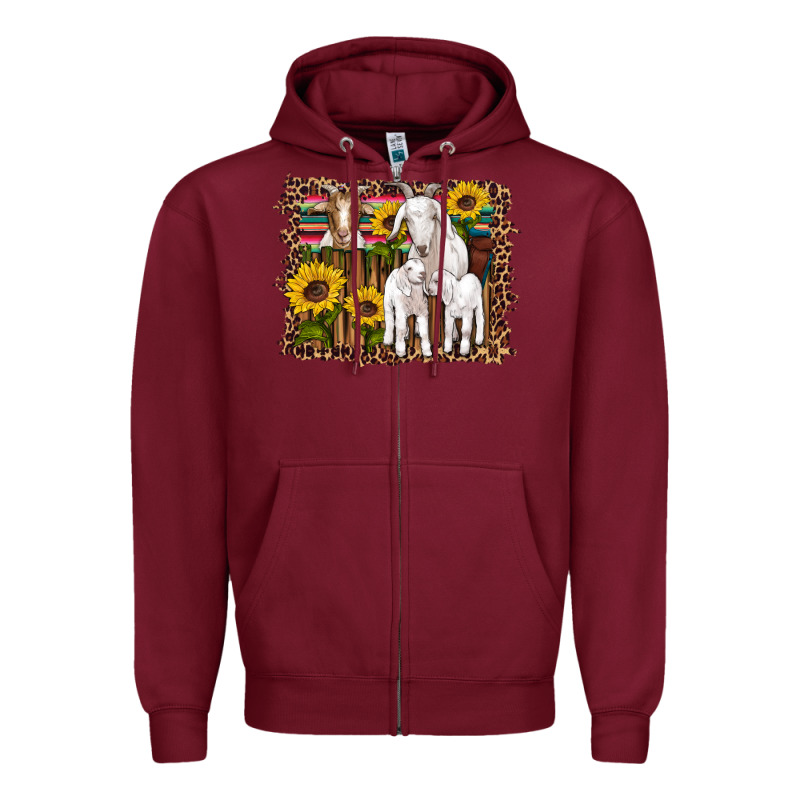 Gats Baby Gots Sunflowers Wooden Serape Leopard Zipper Hoodie by Artiststas | Teevron