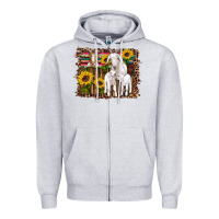 Heather Grey gats baby gots sunflowers wooden serape leopard Zipper Hoodie - Artiststas