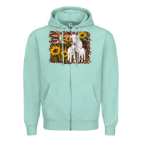 Seafoam gats baby gots sunflowers wooden serape leopard Zipper Hoodie - Artiststas