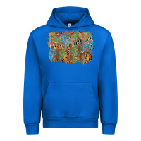 Cobalt horseshoe leopard gemstone cactus background Urban Hoodie - AdoDesignShop