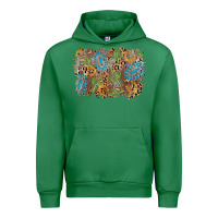 Emerald horseshoe leopard gemstone cactus background Urban Hoodie - AdoDesignShop