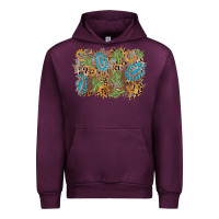 Mauve Wine horseshoe leopard gemstone cactus background Urban Hoodie - AdoDesignShop