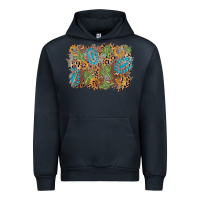 Navy horseshoe leopard gemstone cactus background Urban Hoodie - AdoDesignShop