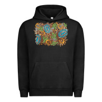 Pigment Black horseshoe leopard gemstone cactus background Urban Hoodie - AdoDesignShop