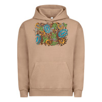 Pigment Burro horseshoe leopard gemstone cactus background Urban Hoodie - AdoDesignShop