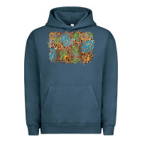 Pigment Midnight Navy horseshoe leopard gemstone cactus background Urban Hoodie - AdoDesignShop