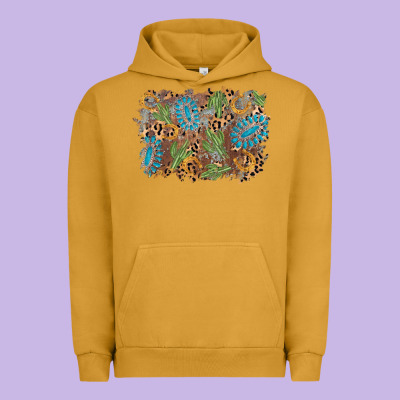 Horseshoe Leopard Gemstone Cactus Background Urban Hoodie Designed By Adodesignshop