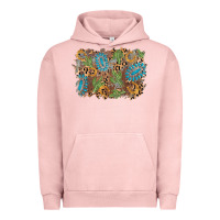 Pigment Salmon horseshoe leopard gemstone cactus background Urban Hoodie - AdoDesignShop