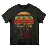 Asphalt Birthplace Earth Race Human Peace Sign Hippie Heavy Core Tee - Bettercallsaul