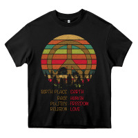 Black Birthplace Earth Race Human Peace Sign Hippie Heavy Core Tee - Bettercallsaul