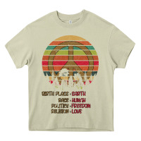 Birthplace Earth Race Human Peace Sign Hippie Heavy Core Tee | Teevron
