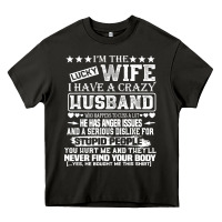 Asphalt i am a lucky wife i have a crazy husband valentine gift Heavy Core Tee - longCreatives