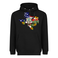 Black bull skull texas map american playng Heavyweight Hoodie - BarkalooDesign