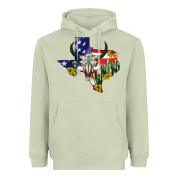 Matcha bull skull texas map american playng Heavyweight Hoodie - BarkalooDesign