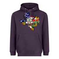 Plum bull skull texas map american playng Heavyweight Hoodie - BarkalooDesign