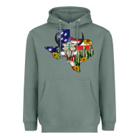 Sage bull skull texas map american playng Heavyweight Hoodie - BarkalooDesign