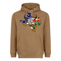Toasted Coconut bull skull texas map american playng Heavyweight Hoodie - BarkalooDesign