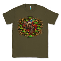 Army Green Western Christmas Rodeo Distressed Classic Tee - RanaPortraitStore