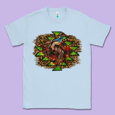 Western Christmas Rodeo Distressed Classic Tee Designed By Ranaportraitstore