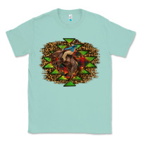Seafoam Western Christmas Rodeo Distressed Classic Tee - RanaPortraitStore