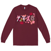 Burgundy Xoxo baby Cow Valentine's Day Long Sleeve Tee - FaDigitalArtStudio
