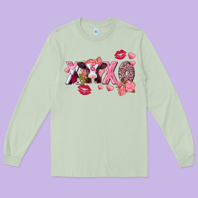 Xoxo Baby Cow Valentine's Day Long Sleeve Tee Designed By Fadigitalartstudio