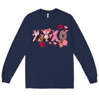 Navy Xoxo baby Cow Valentine's Day Long Sleeve Tee - FaDigitalArtStudio